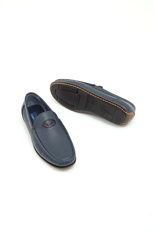 Tamer Tanca Erkek Hakiki Deri Lacivert Driver Ayakkabı - Görsel 8