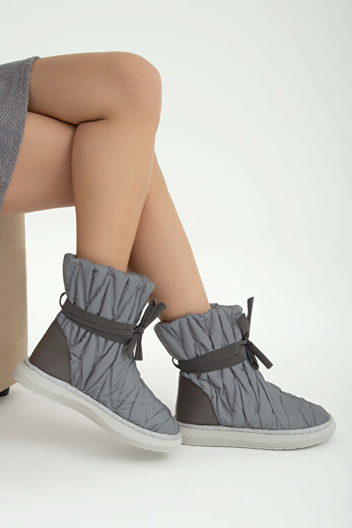 Tamer Tanca Kadın Hakiki Deri Siyah/Gri Casual Bot - Görsel 6