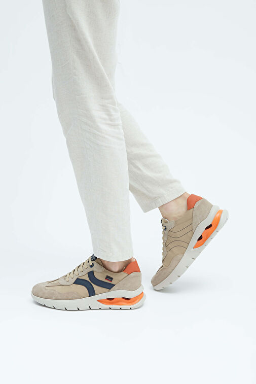 CALLAGHAN Erkek Hakiki Deri Bej Sneakers & Spor Ayakkabı - Görsel 2