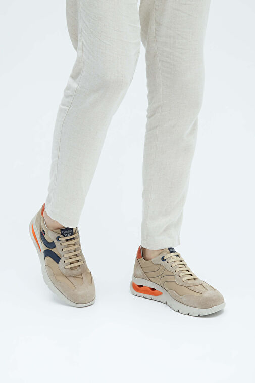 CALLAGHAN Erkek Hakiki Deri Bej Sneakers & Spor Ayakkabı - Görsel 3