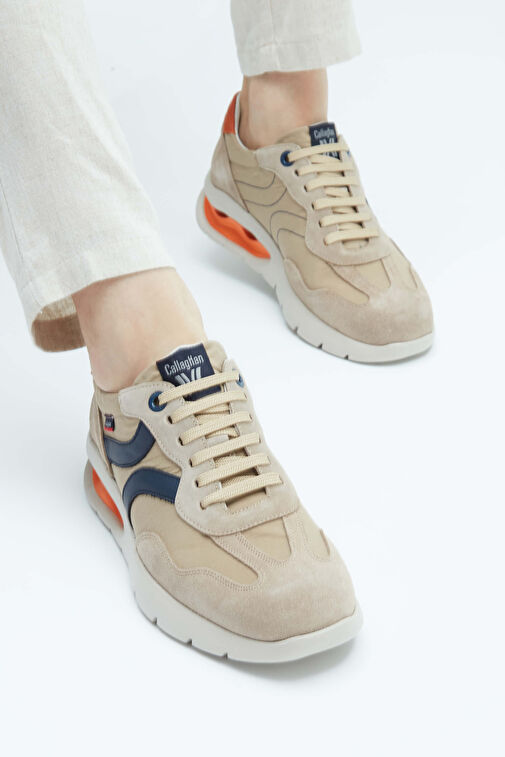 CALLAGHAN Erkek Hakiki Deri Bej Sneakers & Spor Ayakkabı - Görsel 5