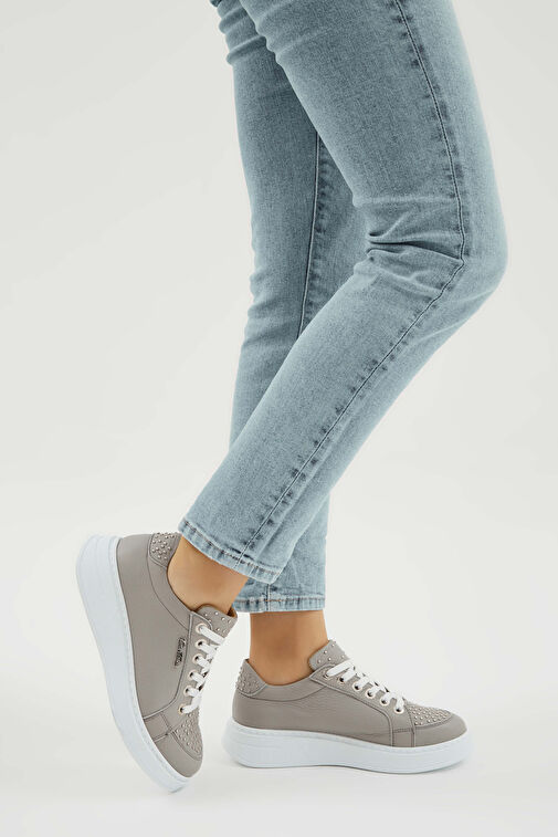Tamer Tanca Tamer Tanca Kadın Hakiki Deri Gri Sneakers & Spor Ayakkabı | Boyner Gri - 2. görsel