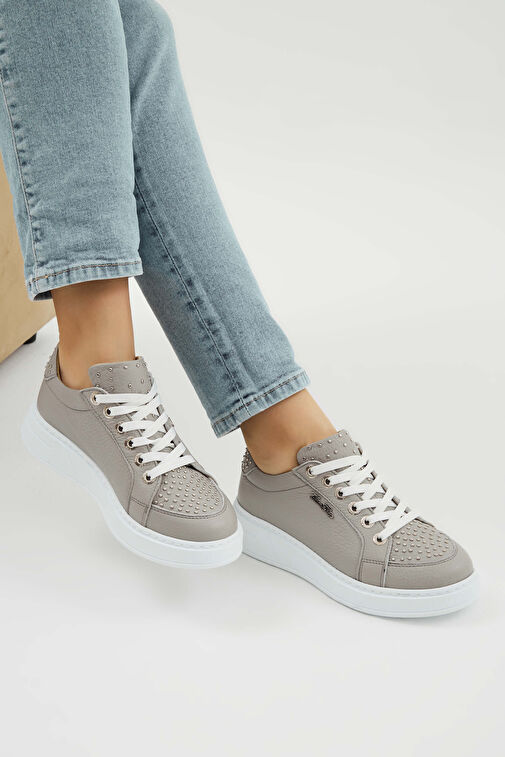 Tamer Tanca Tamer Tanca Kadın Hakiki Deri Gri Sneakers & Spor Ayakkabı | Boyner Gri - 9. görsel