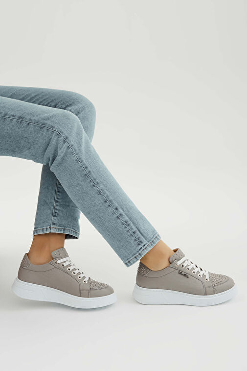Tamer Tanca Tamer Tanca Kadın Hakiki Deri Gri Sneakers & Spor Ayakkabı | Boyner Gri - 7. görsel