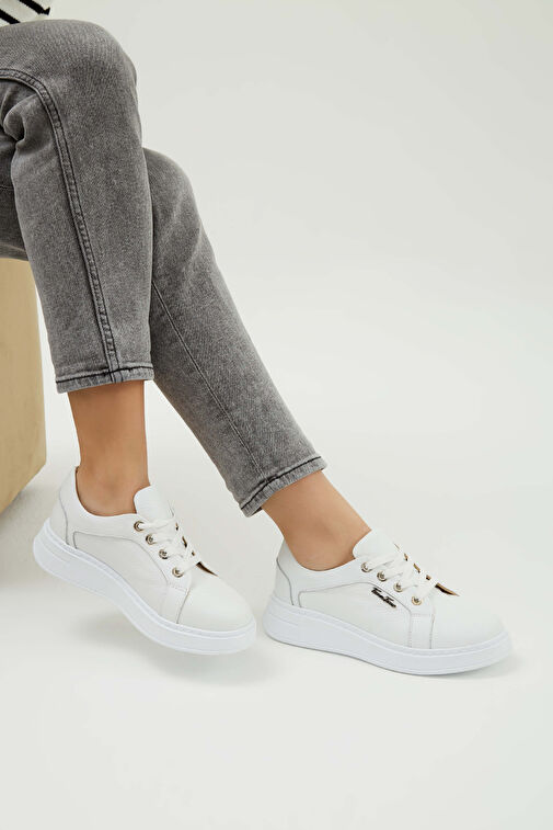 Tamer Tanca Tamer Tanca Beyaz Kadın Deri Sneaker 33 28 BN AYK Y23 | Boyner Beyaz - 8. görsel