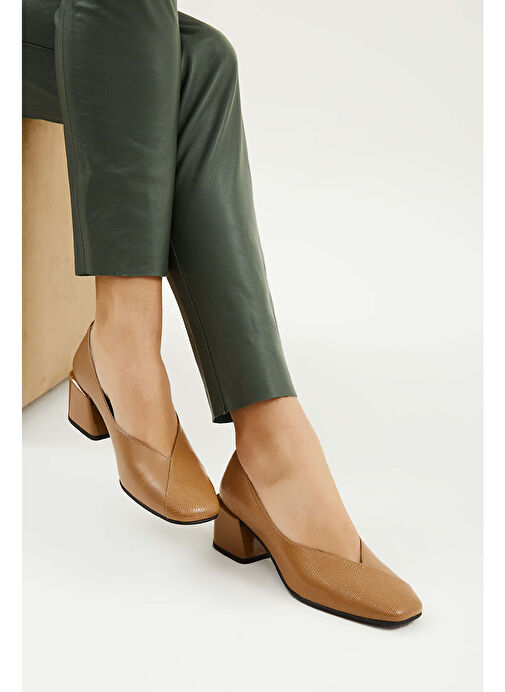 Tamer Tanca Kadın Hakiki Deri Vizon Topuklu Ayakkabı - Görsel 9