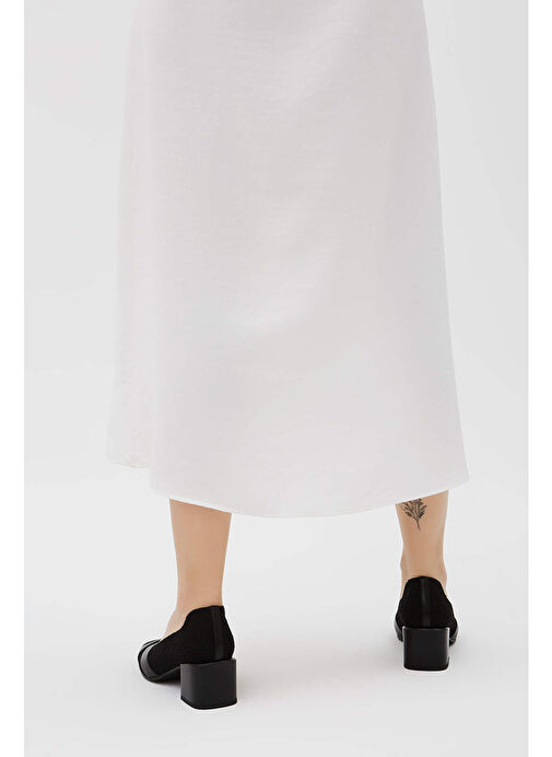 Tamer Tanca Kadın Hakiki Deri Siyah Keten Topuklu Ayakkabı - Görsel 6