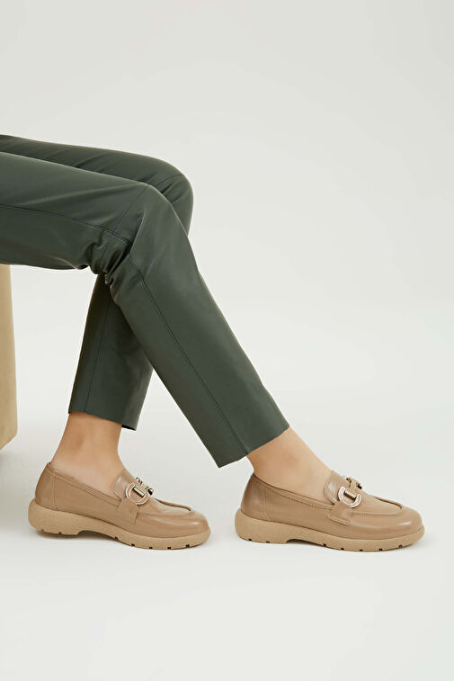 Tamer Tanca Kadın Hakiki Deri Vizon Rugan Loafer Ayakkabı - Görsel 2