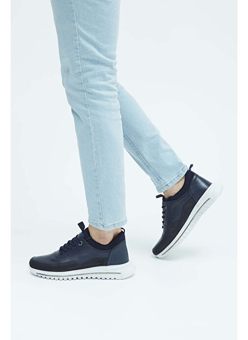 Tamer Tanca Erkek Hakiki Deri Lacivert Sneakers & Spor Ayakkabı - Görsel 2