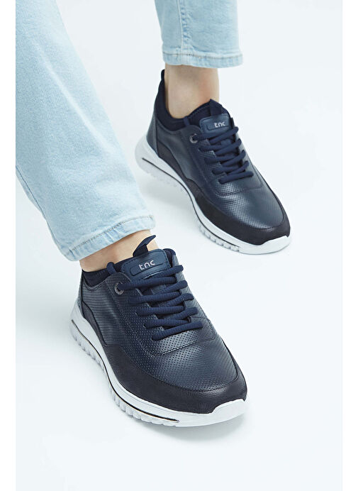 Tamer Tanca Erkek Hakiki Deri Lacivert Sneakers & Spor Ayakkabı - Görsel 5