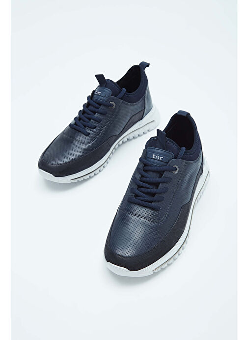 Tamer Tanca Erkek Hakiki Deri Lacivert Sneakers & Spor Ayakkabı - Görsel 6