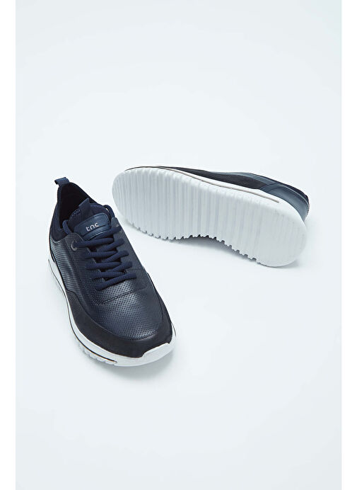 Tamer Tanca Erkek Hakiki Deri Lacivert Sneakers & Spor Ayakkabı - Görsel 8