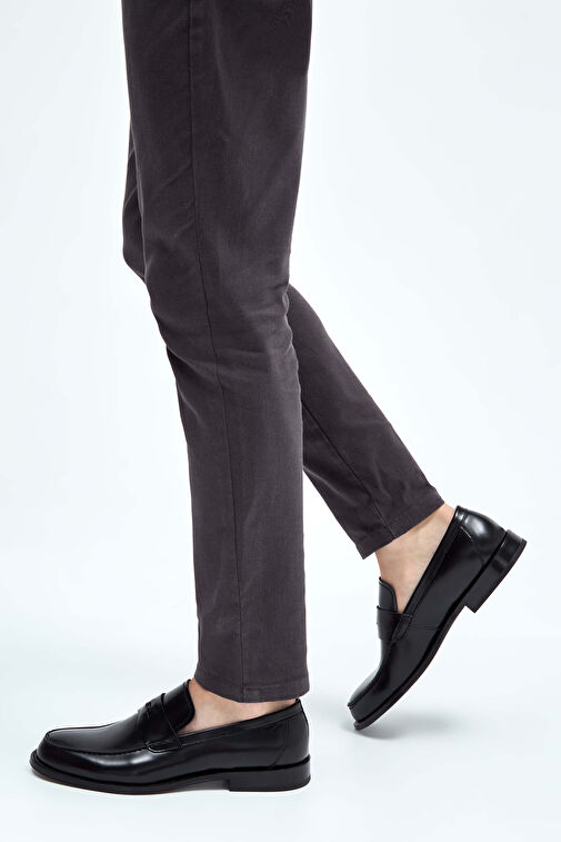 Tamer Tanca Erkek Hakiki Deri Siyah Açma Makosen Ayakkabı - Görsel 2