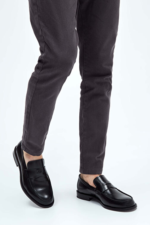 Tamer Tanca Erkek Hakiki Deri Siyah Açma Makosen Ayakkabı - Görsel 3