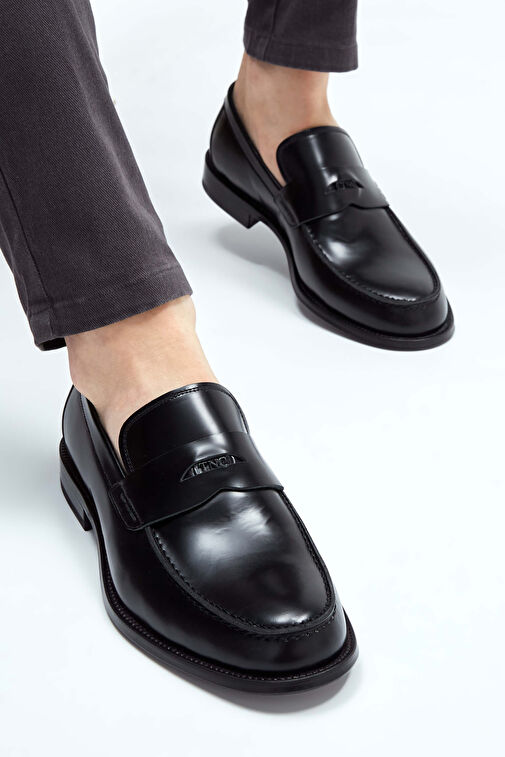 Tamer Tanca Erkek Hakiki Deri Siyah Açma Makosen Ayakkabı - Görsel 5