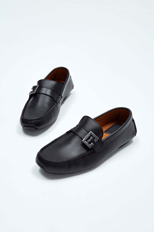 ROSSI Erkek Hakiki Deri Siyah Loafer Ayakkabı - Görsel 6