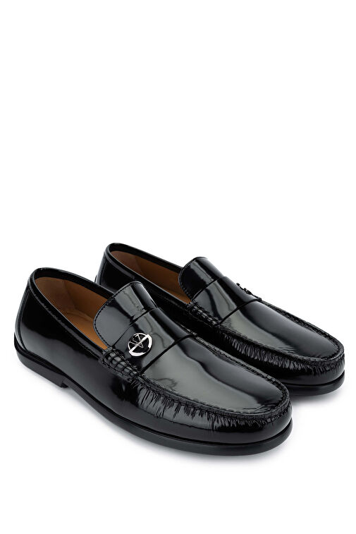 VALENTINO Erkek Hakiki Deri Siyah Loafer Ayakkabı - Görsel 3