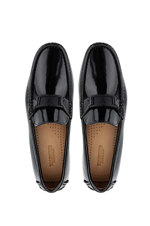 VALENTINO Erkek Hakiki Deri Siyah Loafer Ayakkabı - Görsel 5