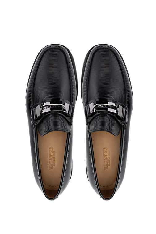 VALENTINO Erkek Hakiki Deri Siyah Loafer Ayakkabı - Görsel 6