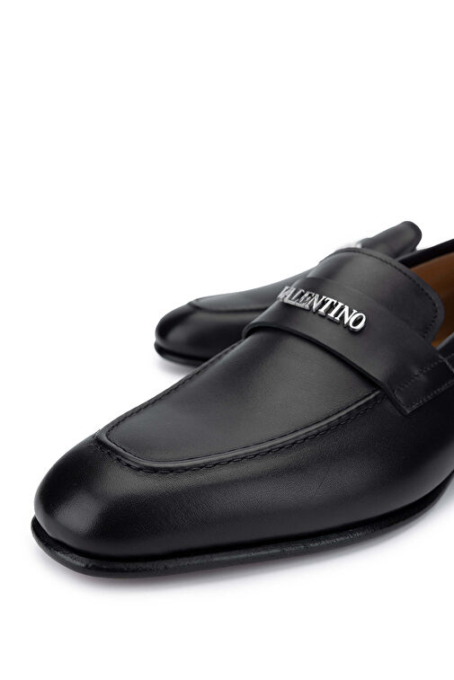VALENTINO Erkek Hakiki Deri Siyah Loafer Ayakkabı - Görsel 4