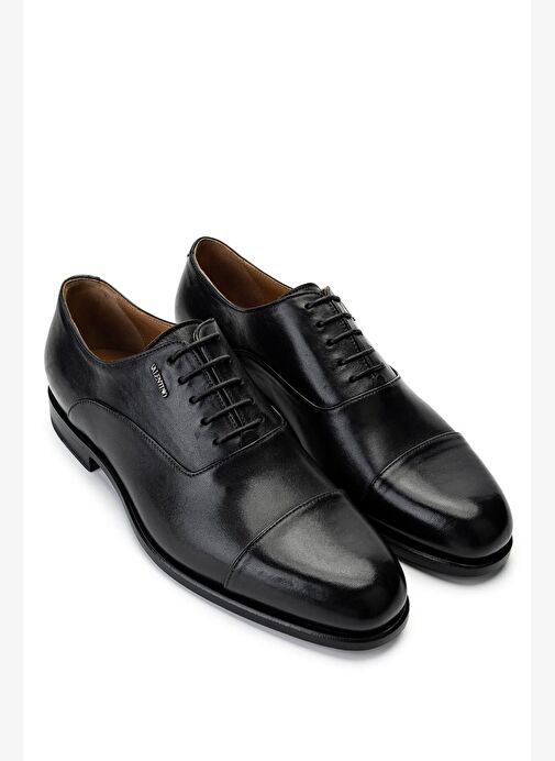 VALENTINO Erkek Hakiki Deri Siyah Klasik Ayakkabı - Görsel 3
