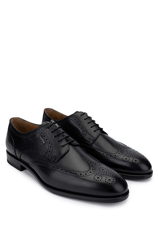 VALENTINO Erkek Hakiki Deri Siyah Klasik Ayakkabı - Görsel 3