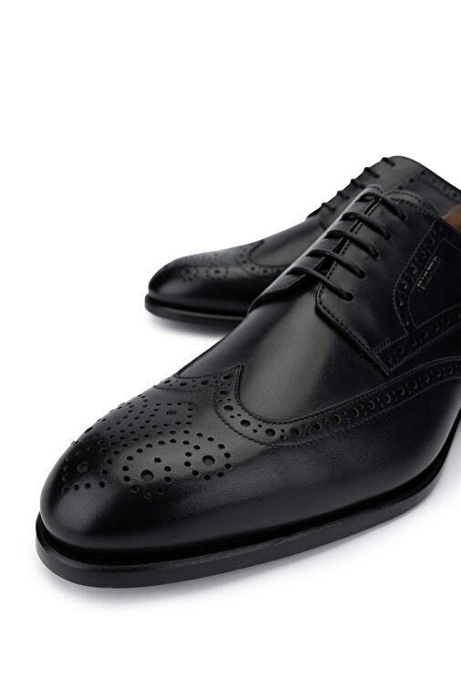 VALENTINO Erkek Hakiki Deri Siyah Klasik Ayakkabı - Görsel 4