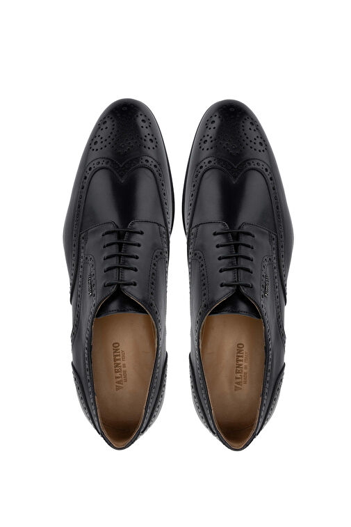 VALENTINO Erkek Hakiki Deri Siyah Klasik Ayakkabı - Görsel 6