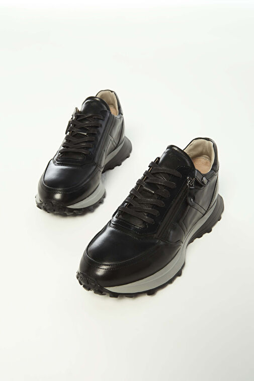 Tamer Tanca Erkek Hakiki Deri Siyah Sneakers & Spor Ayakkabı - Görsel 5