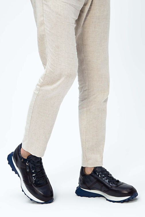 Tamer Tanca Siyah Erkek Deri Sneaker 383 5454 ERK AYK Y23 - Görsel 2