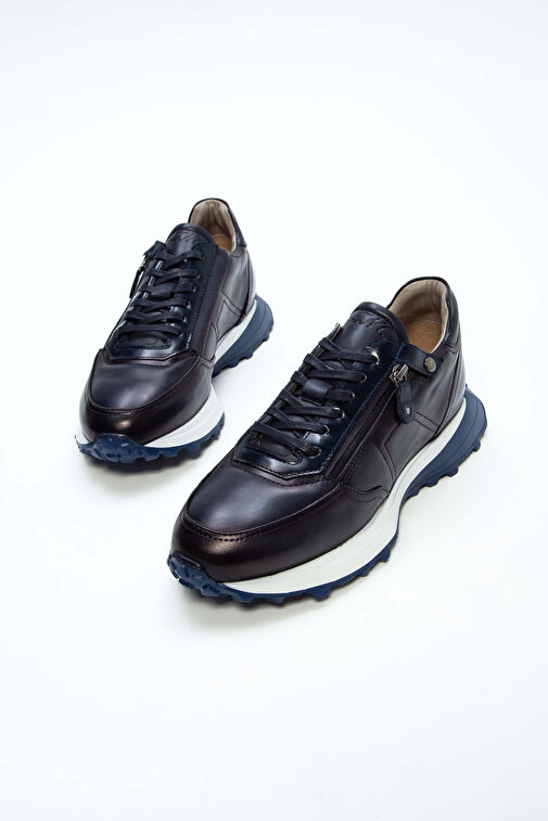 Tamer Tanca Siyah Erkek Deri Sneaker 383 5454 ERK AYK Y23 - Görsel 4