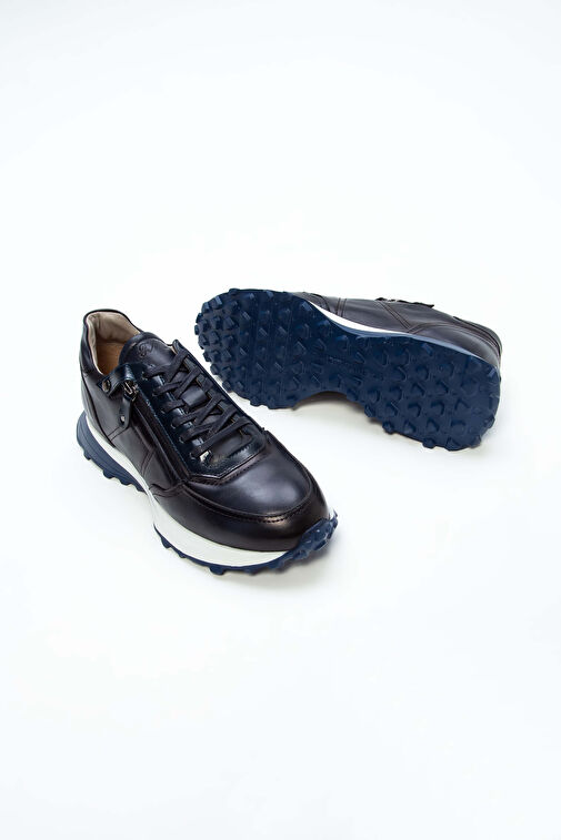 Tamer Tanca Siyah Erkek Deri Sneaker 383 5454 ERK AYK Y23 - Görsel 8