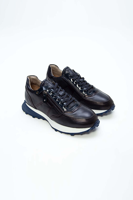 Tamer Tanca Siyah Erkek Deri Sneaker 383 5454 ERK AYK Y23 - Görsel 6