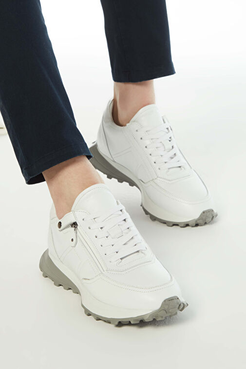 Tamer Tanca Erkek Hakiki Deri Beyaz Sneakers & Spor Ayakkabı - Görsel 2