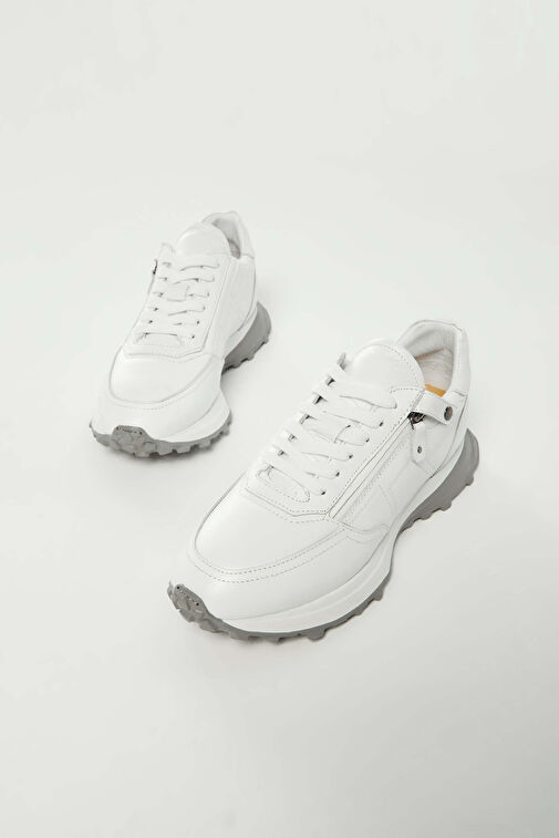 Tamer Tanca Erkek Hakiki Deri Beyaz Sneakers & Spor Ayakkabı - Görsel 4