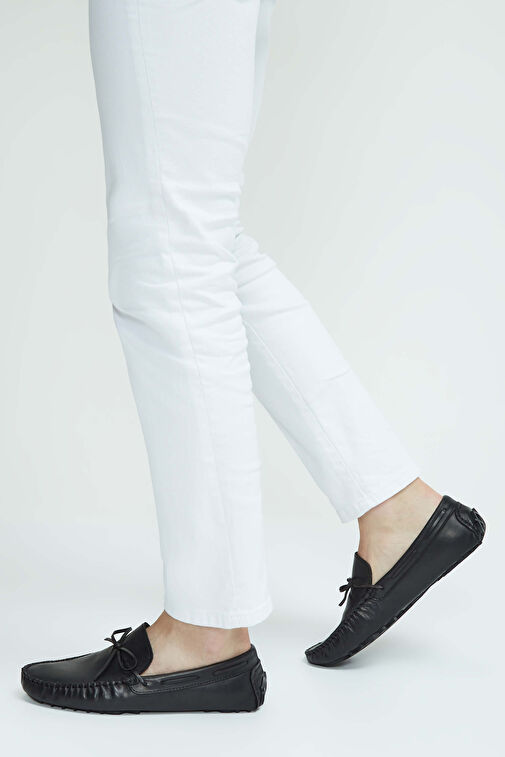 Tamer Tanca Erkek Hakiki Deri Siyah Loafer Ayakkabı - Görsel 2