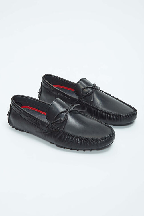 Tamer Tanca Erkek Hakiki Deri Siyah Loafer Ayakkabı - Görsel 3