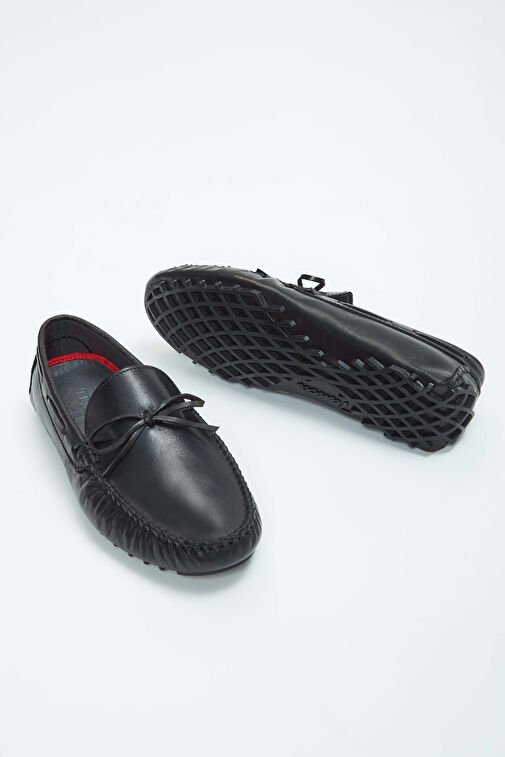 Tamer Tanca Erkek Hakiki Deri Siyah Loafer Ayakkabı - Görsel 4