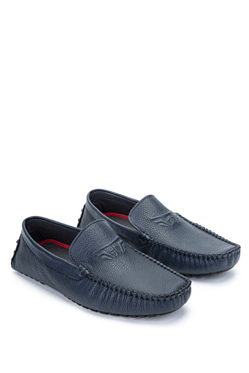 Tamer Tanca Erkek Hakiki Deri Lacivert Loafer Ayakkabı - Görsel 2