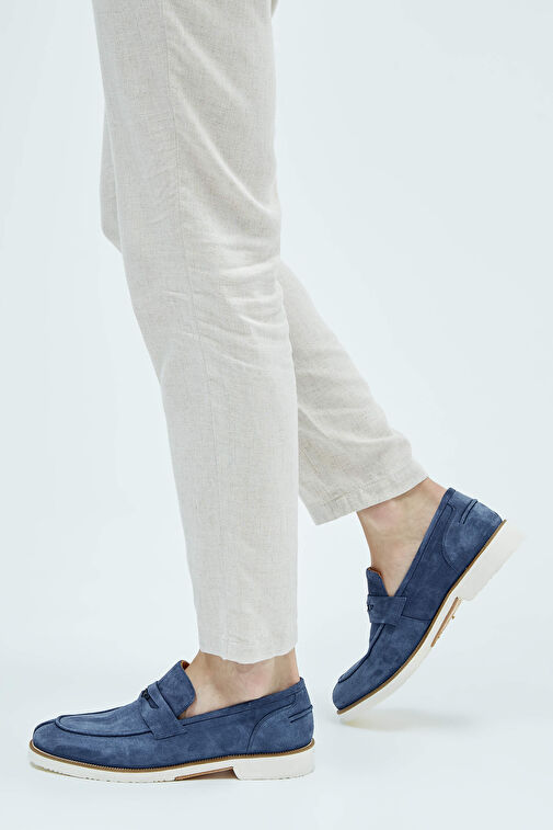 Tamer Tanca Lacivert Erkek Süet Loafer 537 3190 ERK AYK Y23 - Görsel 2