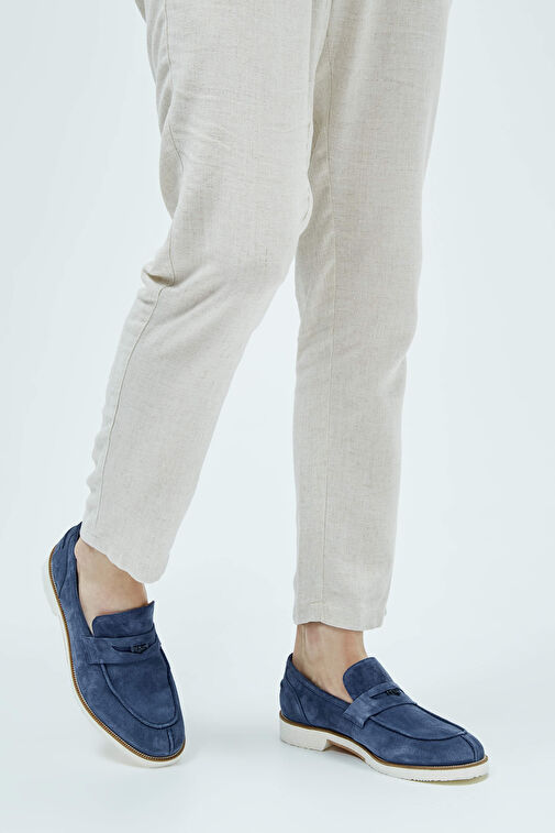 Tamer Tanca Lacivert Erkek Süet Loafer 537 3190 ERK AYK Y23 - Görsel 3