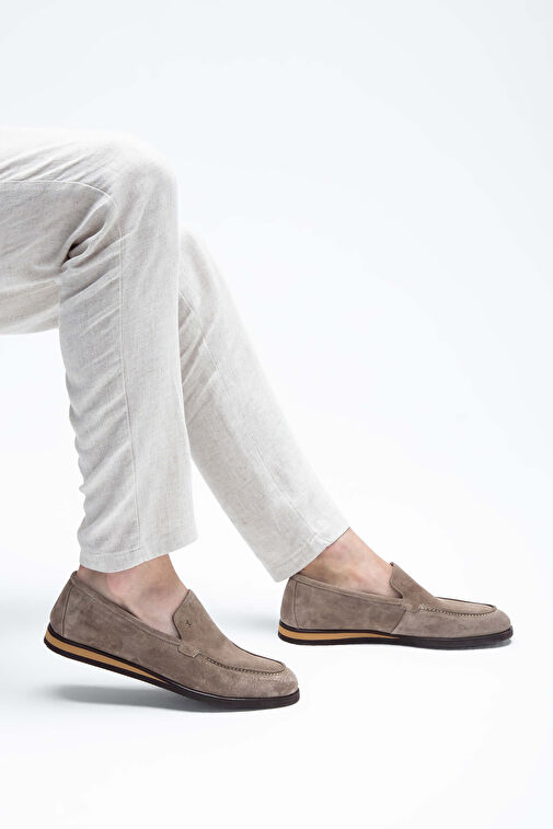 Tamer Tanca Erkek Hakiki Deri Taş süet Loafer Ayakkabı - Görsel 2