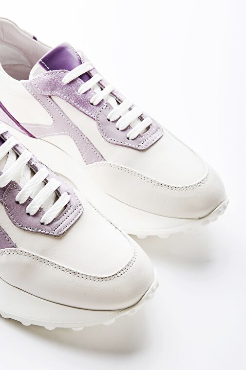 Valmenti Lila-Beyaz Kadın Deri Sneaker 957 39180 BN AYK Y23 - Görsel 4