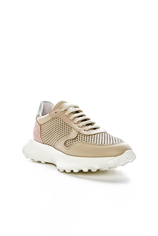 Valmenti Bej-Pembe Kadın Deri Sneaker 957 37468 BN AYK Y23 - Görsel 3