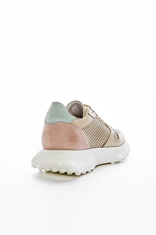 Valmenti Bej-Pembe Kadın Deri Sneaker 957 37468 BN AYK Y23 - Görsel 6