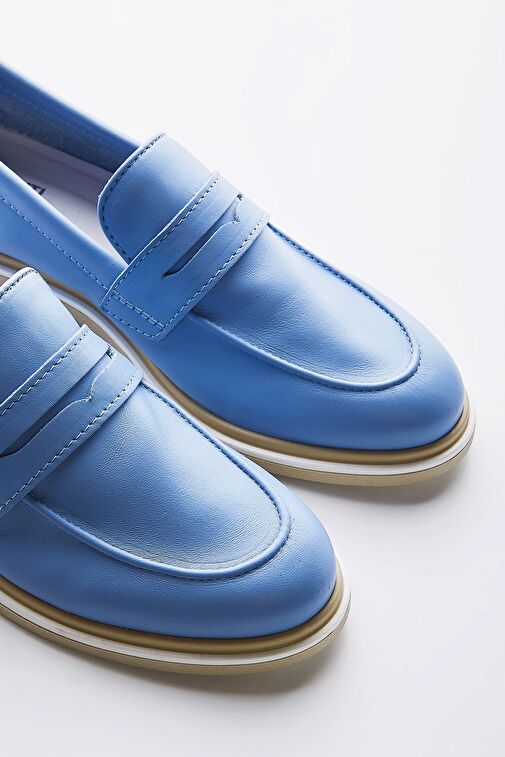 Valmenti Açık Mavi Kadın Deri Loafer 957 39001 BN AYK Y23 - Görsel 5