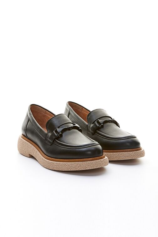 Valmenti Pura Kadın Siyah Hakiki Deri Loafer Ayakkabı - Görsel 3