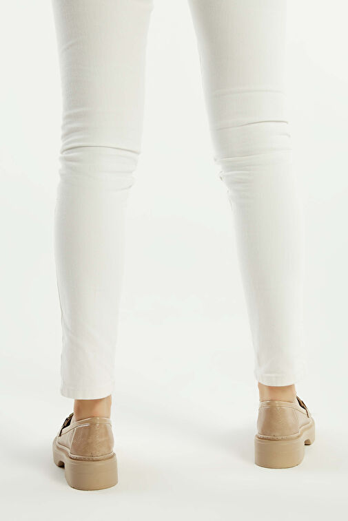 Tamer Tanca Kadın Suni Deri Nude Loafer Ayakkabı - Görsel 3