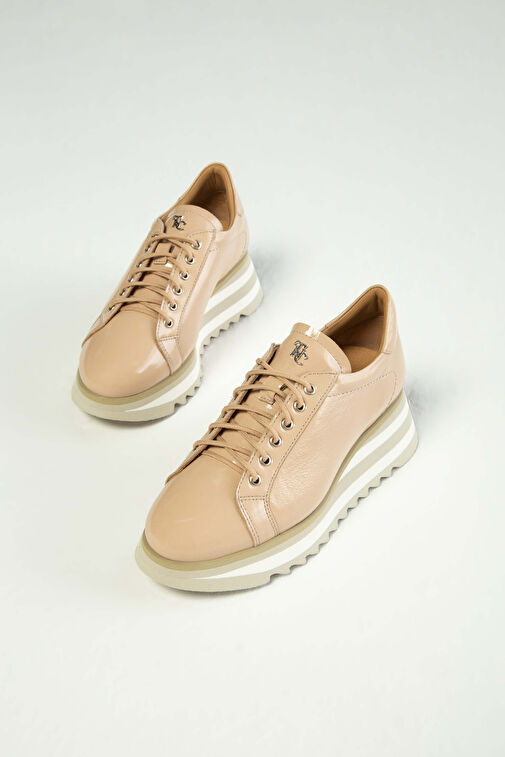 Tamer Tanca Bej Kadın Deri Sneaker 935 1820-6 BN AYK Y23 - Görsel 10