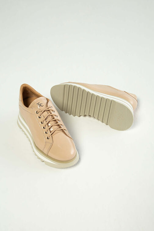 Tamer Tanca Bej Kadın Deri Sneaker 935 1820-6 BN AYK Y23 - Görsel 15